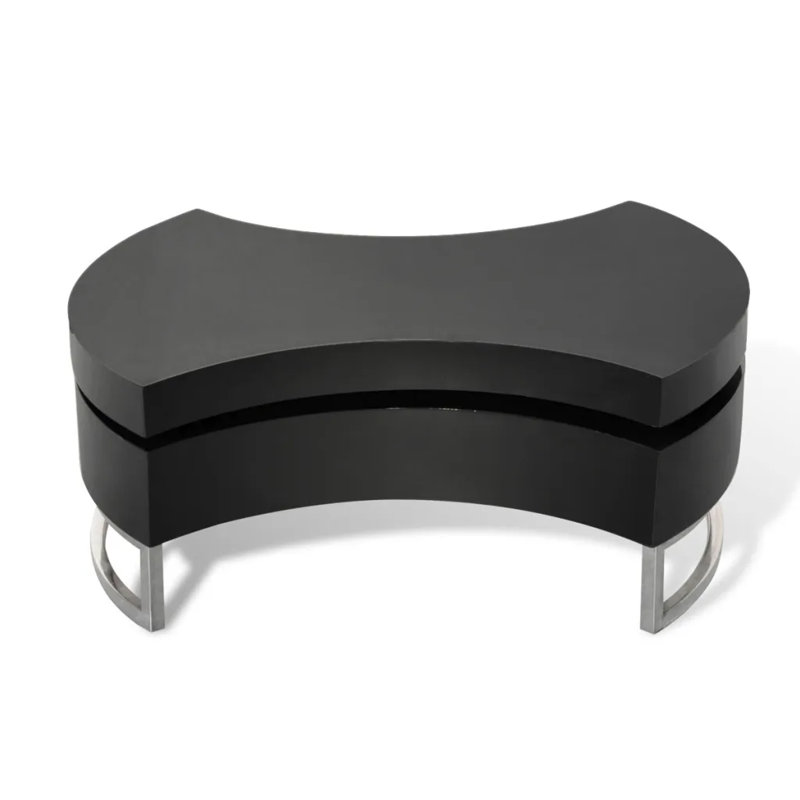 Fordham Sled Coffee Table with Storage, Black