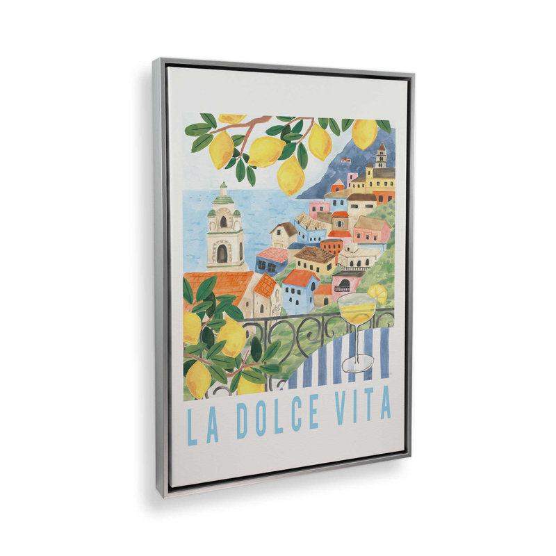 Imprimé La Dolce Vita, H 36,75 po x l 24,75 po, Chrome poli
