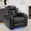 Fauteuil inclinable électrique double en cuir végétalien avec porte-gobelet Casey-Anne