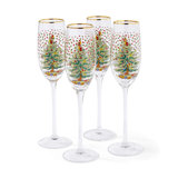 Polka Dot Champagne Flutes, Set of 4