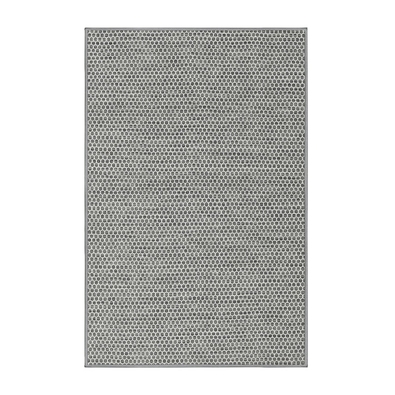 Tapis noir/gris clair contemporain, Rectangle 5 pi x 7 pi
