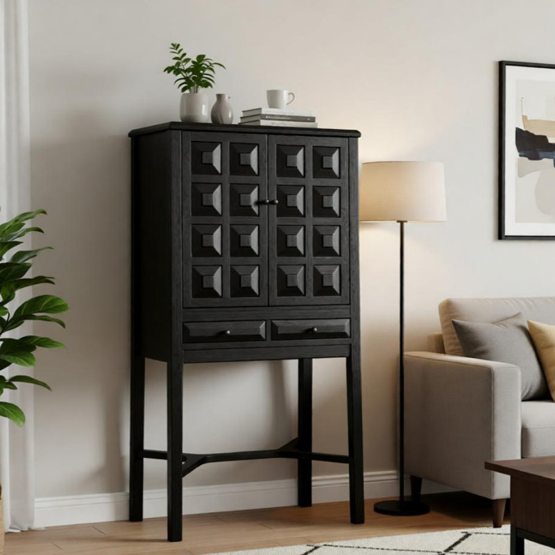 Commode haute Retro, Noir