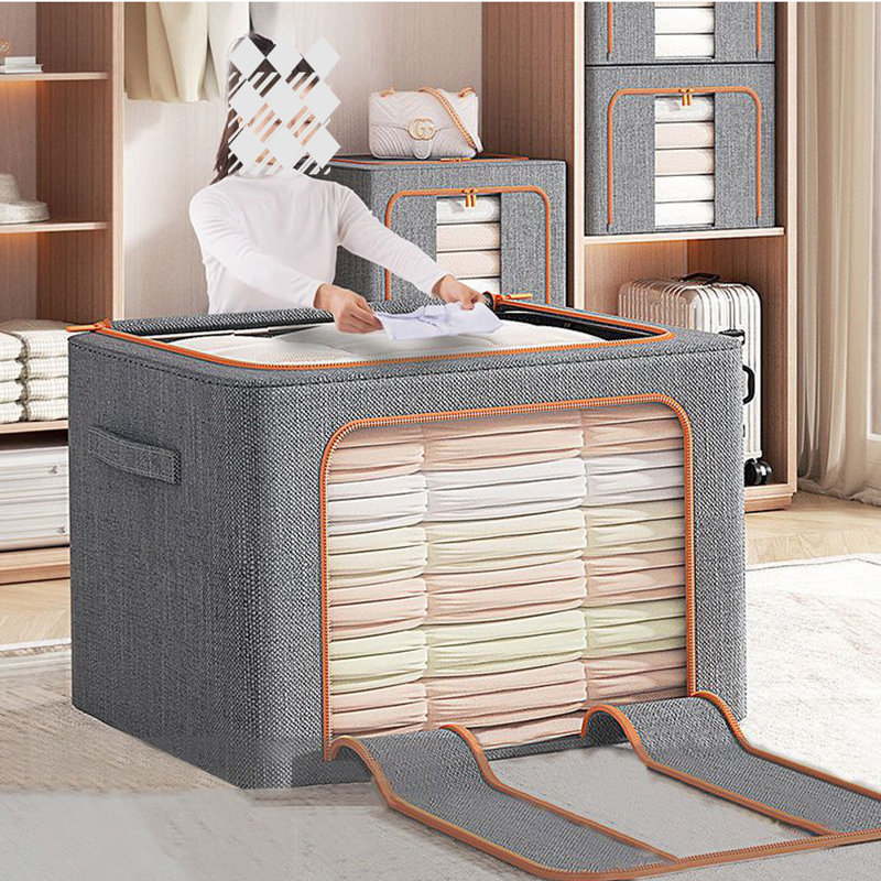 Bac de rangement en tissu Loxie, Gris