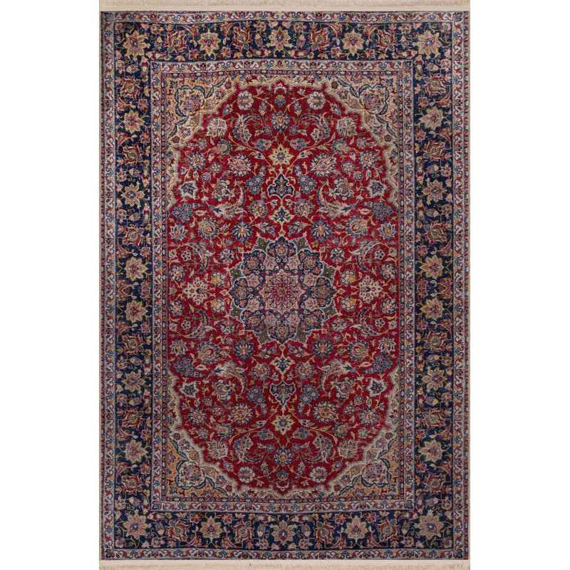 Tapis décoratif rétro bourgogne-beige, Rectangle 4 pi 11,06 po x 7 pi 6,55 po