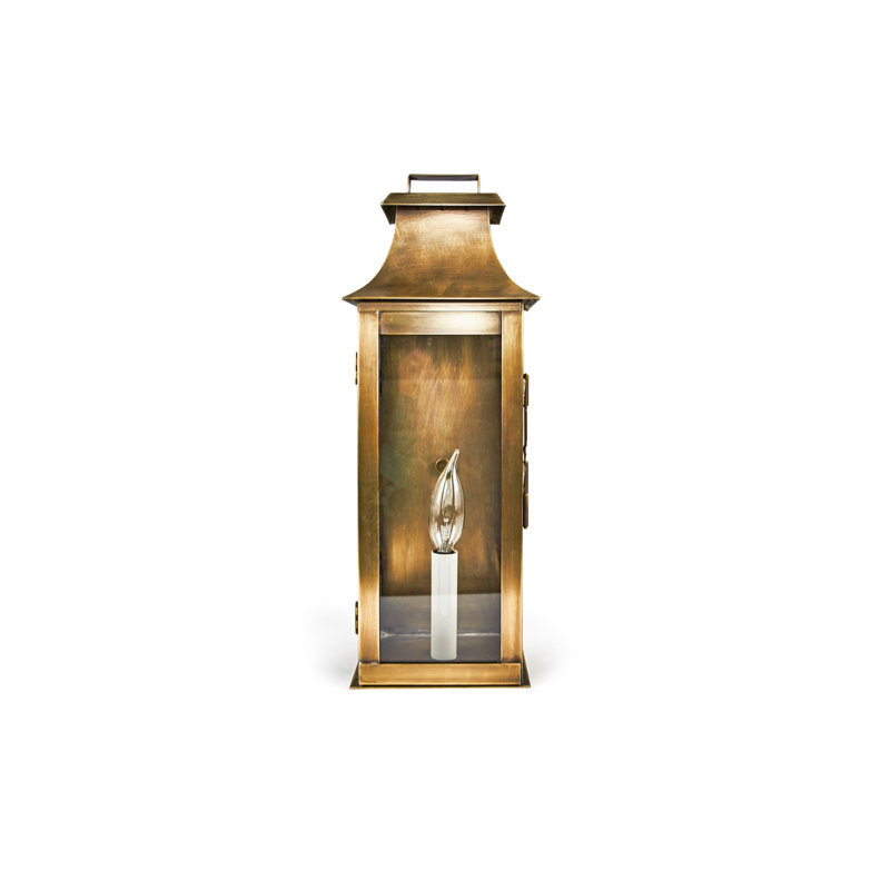 Concord 1 - Light Outdoor Wall Lantern, Antique Brass, Clear, 16" H x 6" W x 6.5" D