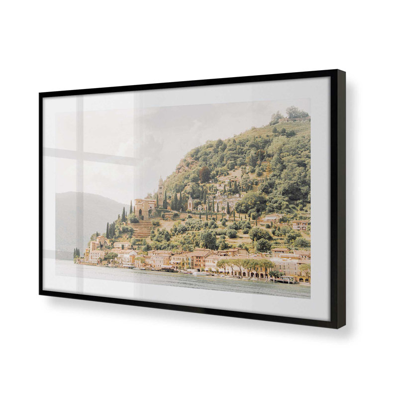 Imprimé Hillside Tranquil Retreat, H 25 po x l 37 po x P 1,25 po, Cadre noir satiné