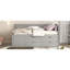 Lit de jour simple avec tiroirs et tablettes, gris-130120238