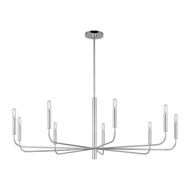 Brianna Wide Chandelier, Polished Nickel