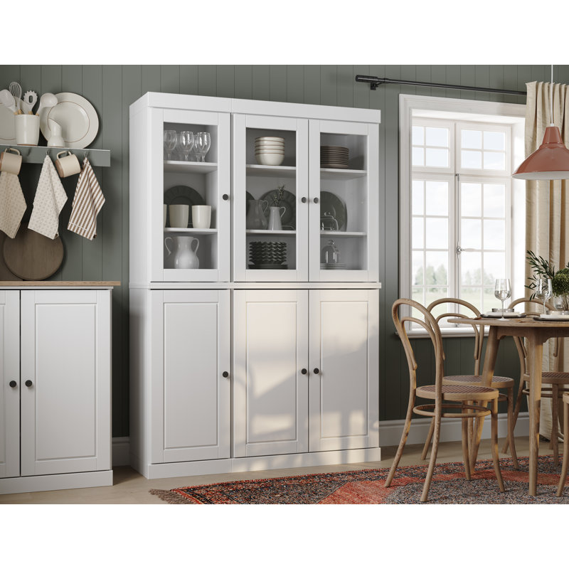 Vaisselier 100% bois massif Bryann Palace Imports, Blanc