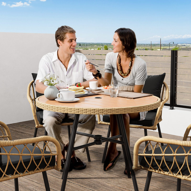 Ensemble de bistro en osier pour l'extérieur George Oliver