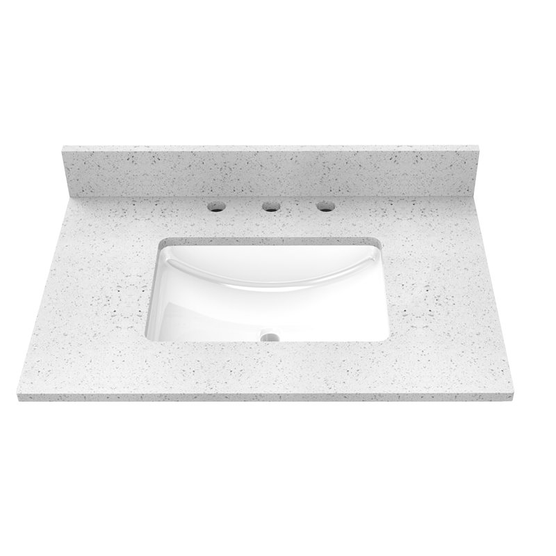 Plateau de meuble-lavabo simple 31 po avec lavabo, Blanc