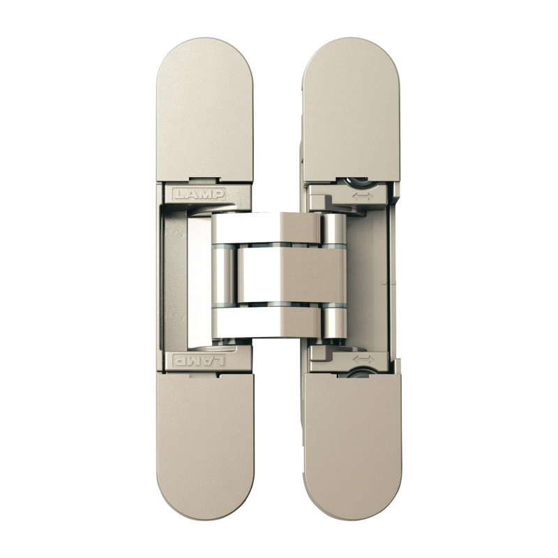 Sugatsune 3-Way Adjustable Concealed Hinge For Interior Doors, Dull Nickel Finish, Dull Nickel