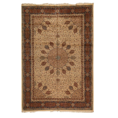Wool Oriental Area Rug in Sienna/Wheat