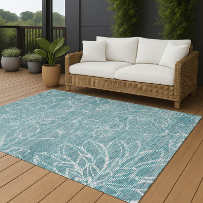 Tapis floral intérieur / extérieur lavable à la machine Chantille ACN2789