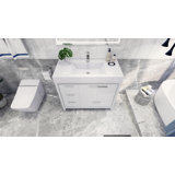 Loyne 41.9'' Single Bathroom Vanity with Acrylic Top