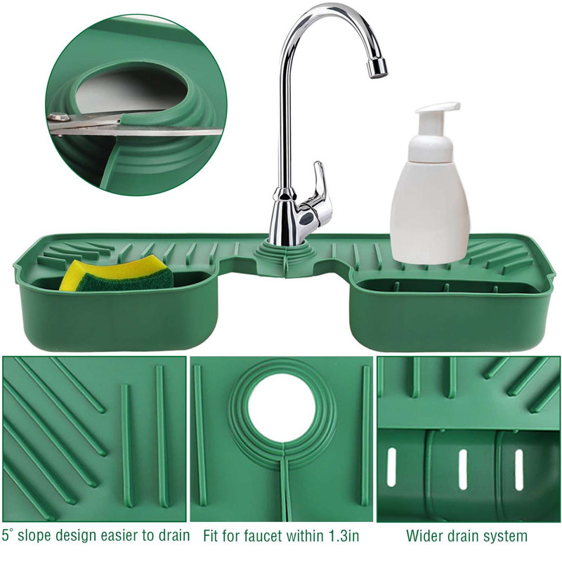 Tapis de séchage en silicone pour cuisine, Vert