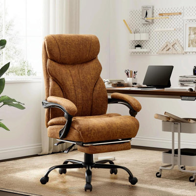 Ergonomic Office Chair, Wide PU Leather Gaming Chair with 90°-135° Reclining Backrest, 360° Swivel Wheels, Adjustable Height, 350 Lbs Capacity by Ivy Bronx
