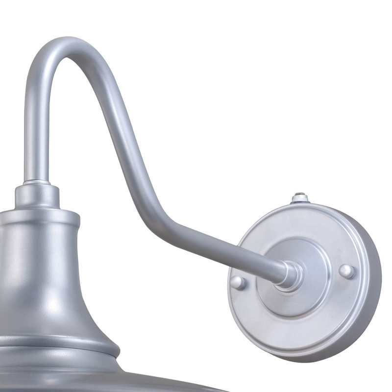 Gunnora Steel Wall Light, Satin Silver, 9" H x 9" W x 13.25" D