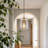 2 Pack Gold Pendant Light Globe Glass 9 Inch Adjustable Kitchen Island
