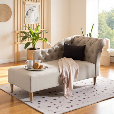 Jacek Tufted One Round Arm Chaise Lounge