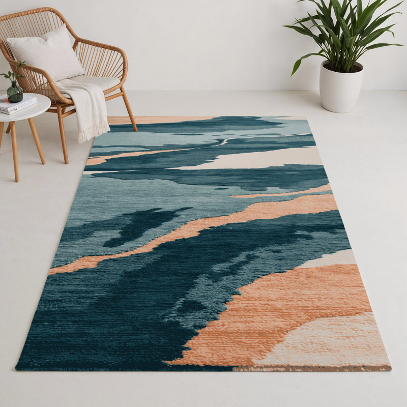 Tapis intérieur et extérieur gris Watercolor, Rectangulaire 3 pi x 5 pi