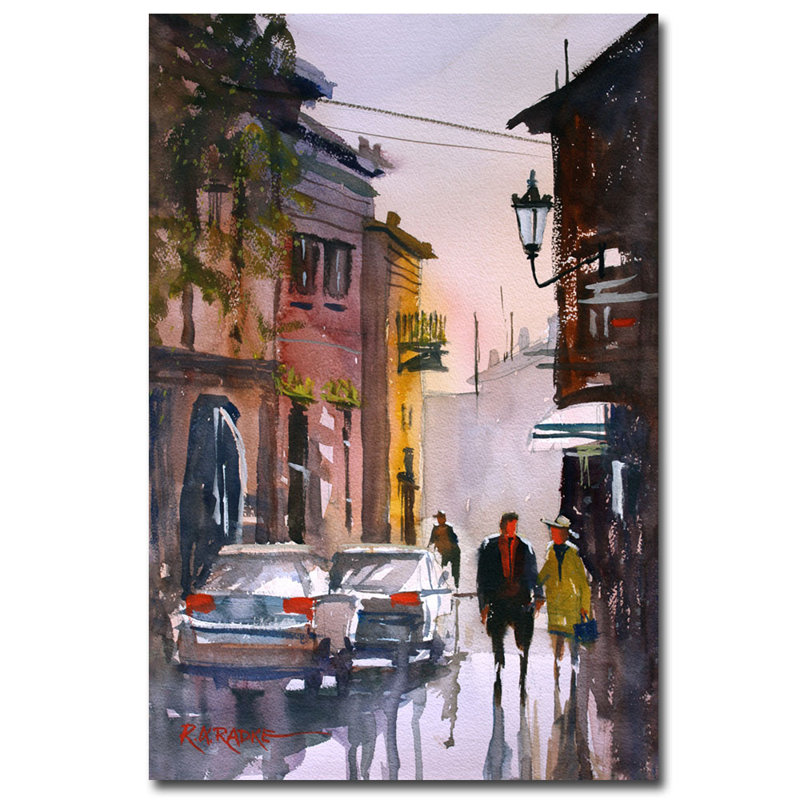 «Street Strolling in Grèce» par Ryan Radke, reproduction d'art sur toile tendue encadrée, H 24 po x l 16 po x P 2 po