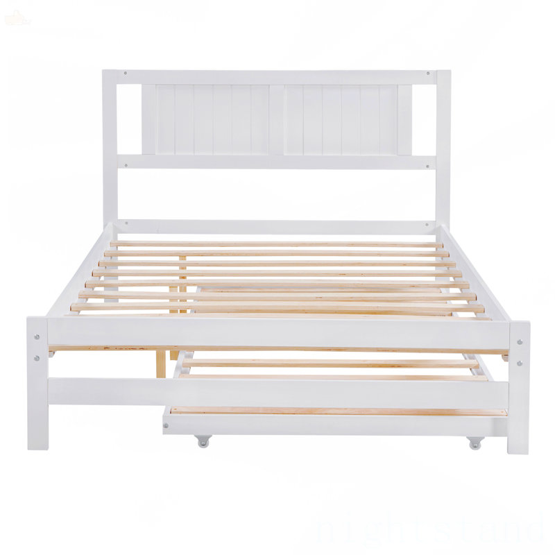 Lit plateforme double avec lit gigogne réglable
