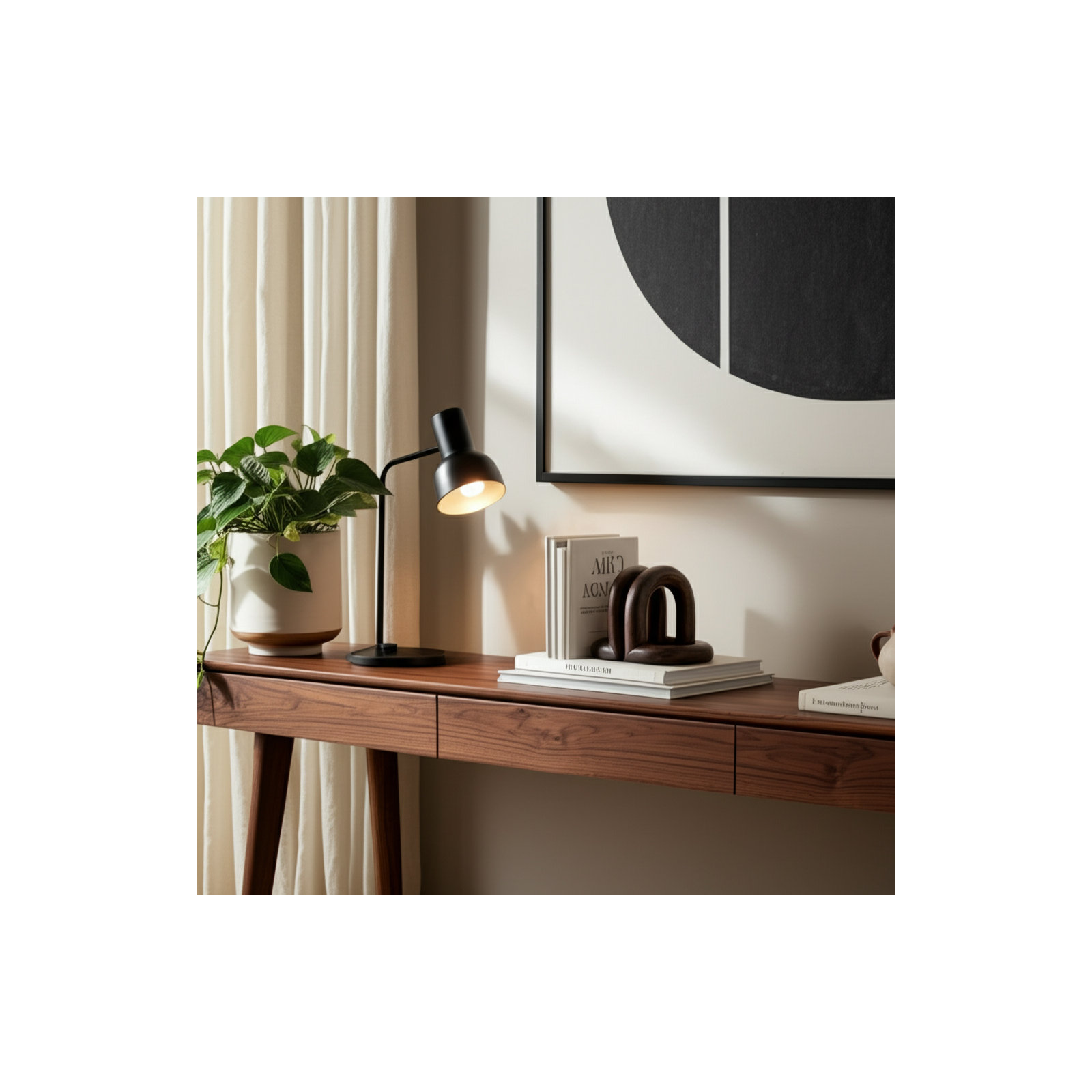 Zeppelin Wood Loopy Bookends, Dark Brown