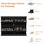 Range-chaussures avec 4 tiroirs inclinables, range-chaussures cannelé en bois avec tablette réglable, range-chaussures autoportant-1181905704