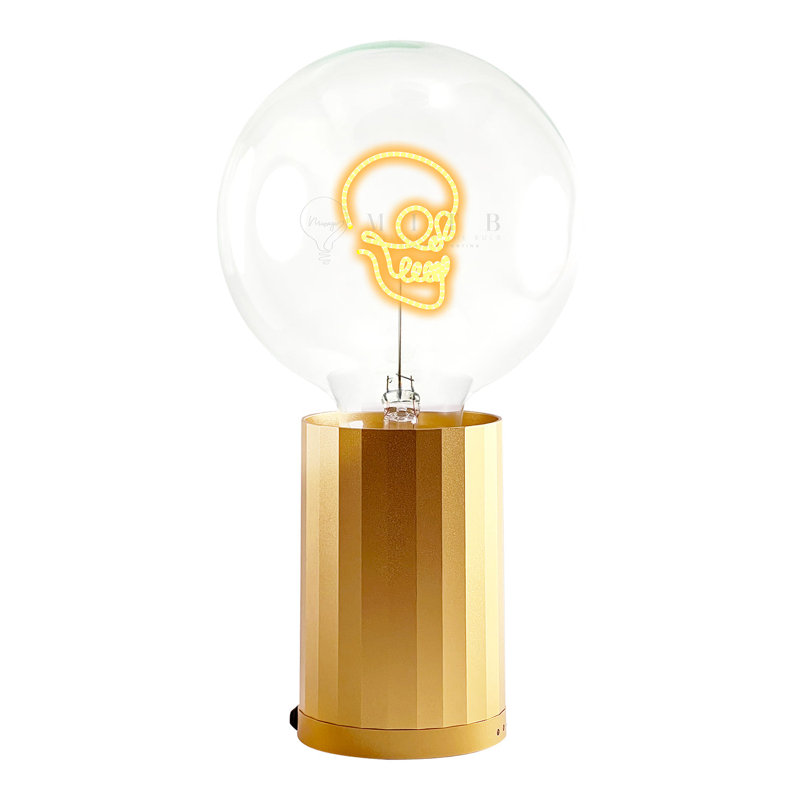 Ampoule ambrée avec base de lampe de table SKABLE, Jaune, Plastique