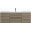 Meuble-lavabo flottant moderne avec lavabo à surface solide pour un rangement élégant dans la salle de bain