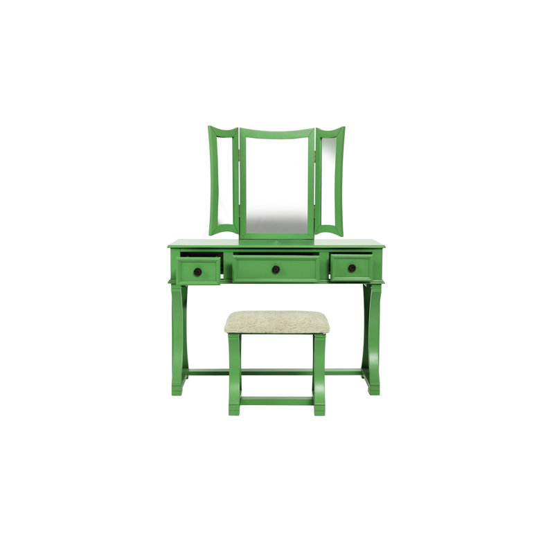 Meuble-lavabo moderne, teinte pomme, tabouret, panneau de particules, couleur pin rustique, 3 miroirs, pin,