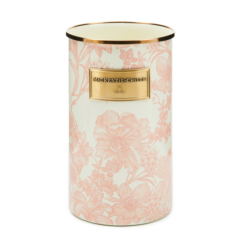 Rosy English Garden Utensil Holder, Pink/White