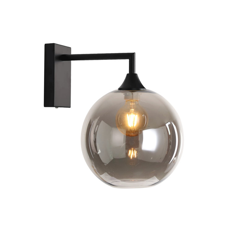 Bonview Armed Sconce, Smoke, Black
