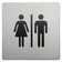 Sula Square Male and Female Sign in Brushed