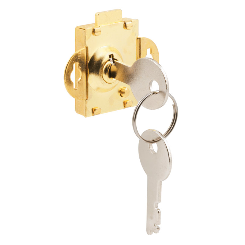 Serrure de boîte aux lettres Prime-Line, jet de 3/16 po, acier, laiton plaqué (paquet simple), H 3,9 po x l 2,3 po x P 1,2 po