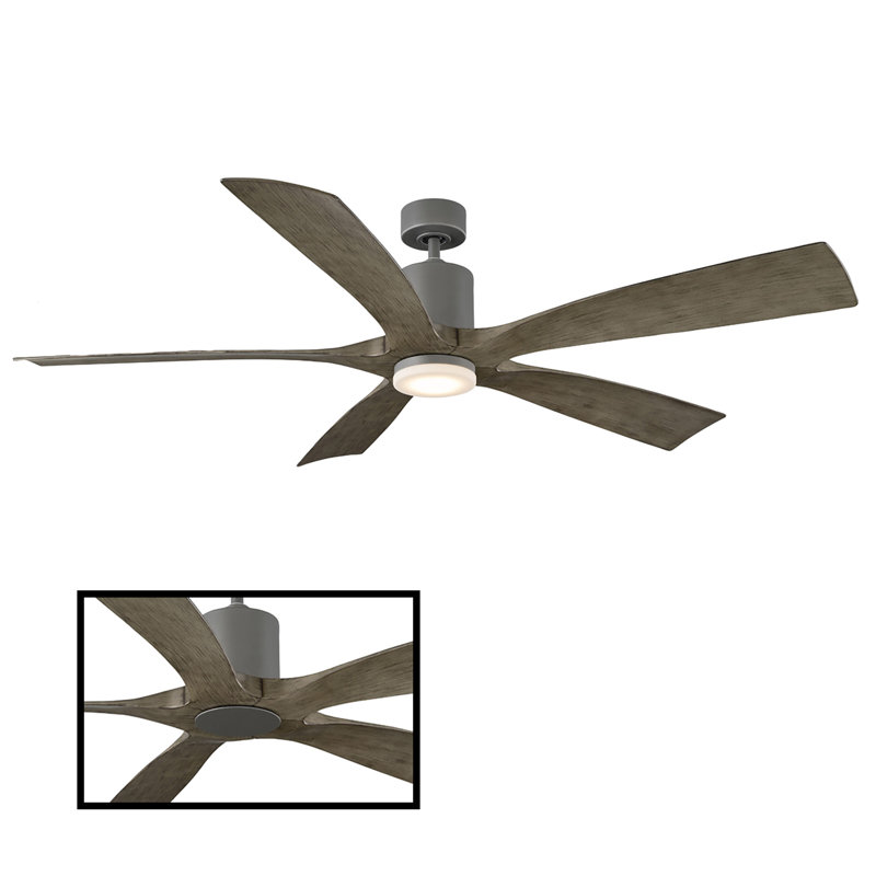 Ventilateur de plafond encastré extérieur / intérieur intelligent à 5 pales de 54 po avec télécommande Bluetooth incluse