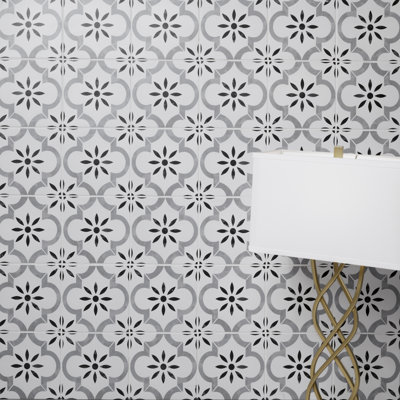 Carrelage mural en porcelaine mate Encaustic 8 po x 8 po Amara