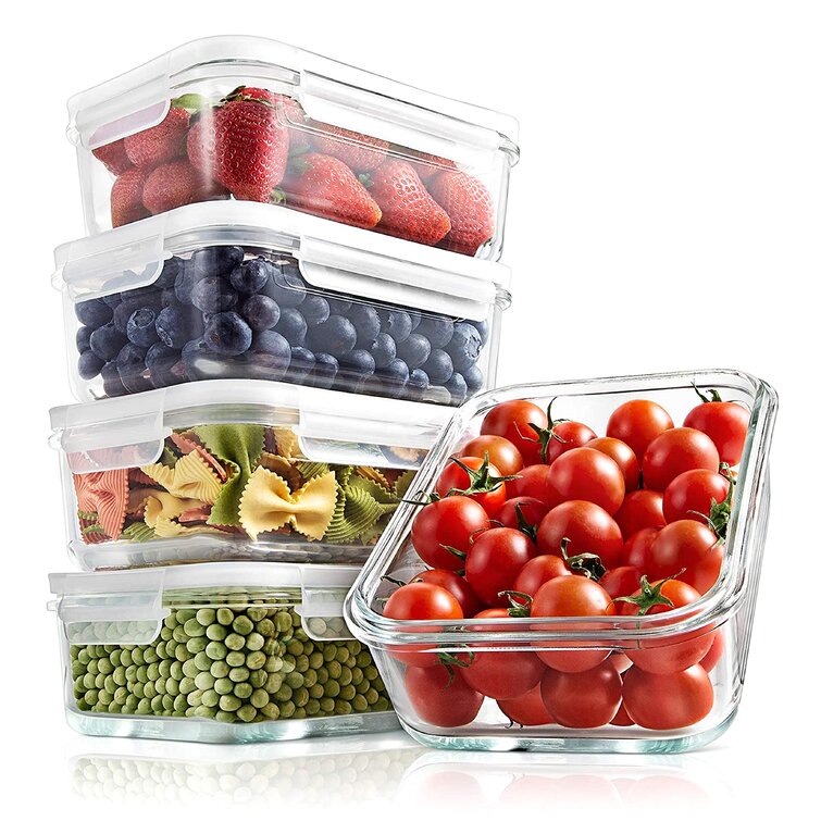 NutriChef 10-Piece Superior Glass Food Storage Containers Set - Stackable  Design, Newly BPA-Free Airtight Clear Locking Lids With Vent Lids & White  Air Hole & Reviews - Wayfair Canada