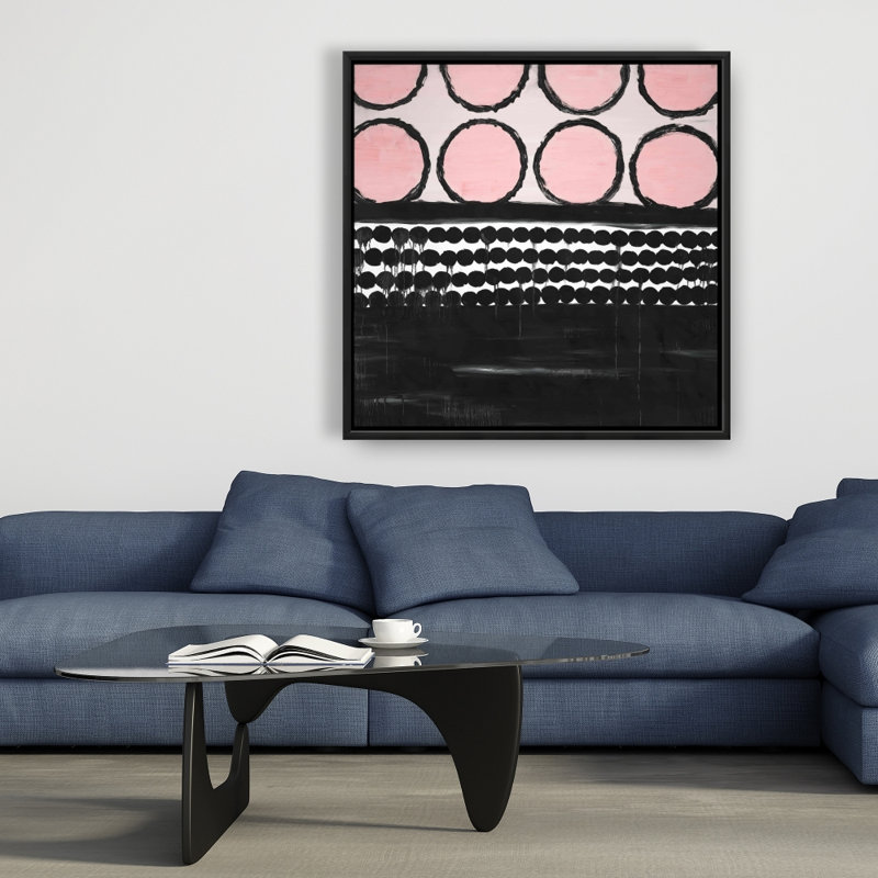 Grappe de cercles roses, reproduction sur toile