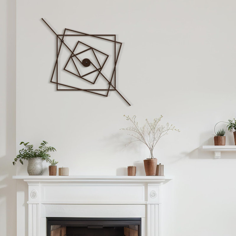 Décoration murale en métal, H 36 po x l 36 po x P 0,05 po, Bronze