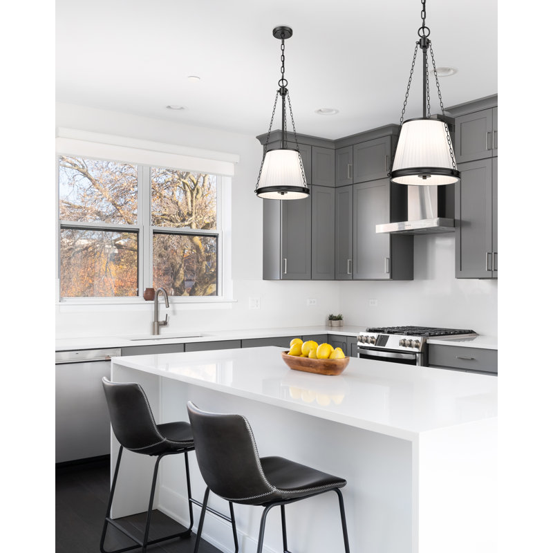 Luminaire suspendu 4 lumières Guilherme, Noir mat