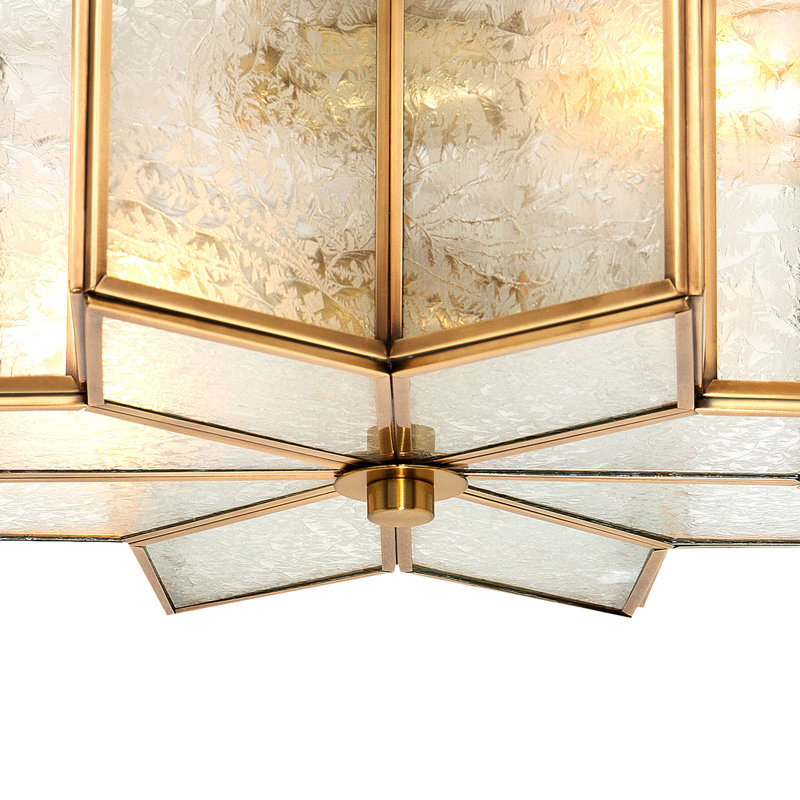 Aireona 2 - Light 41cm Unique/Statement Star Semi Flush Mount Light, Brass Dust