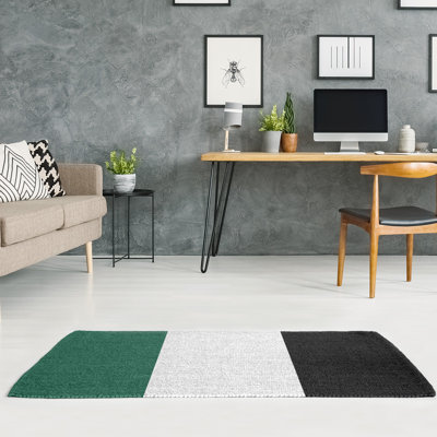 Tapis à rayures en poly et noir new york fly