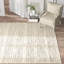 Tapis crème / noir en laine à chevrons tissés à plat-1573106374