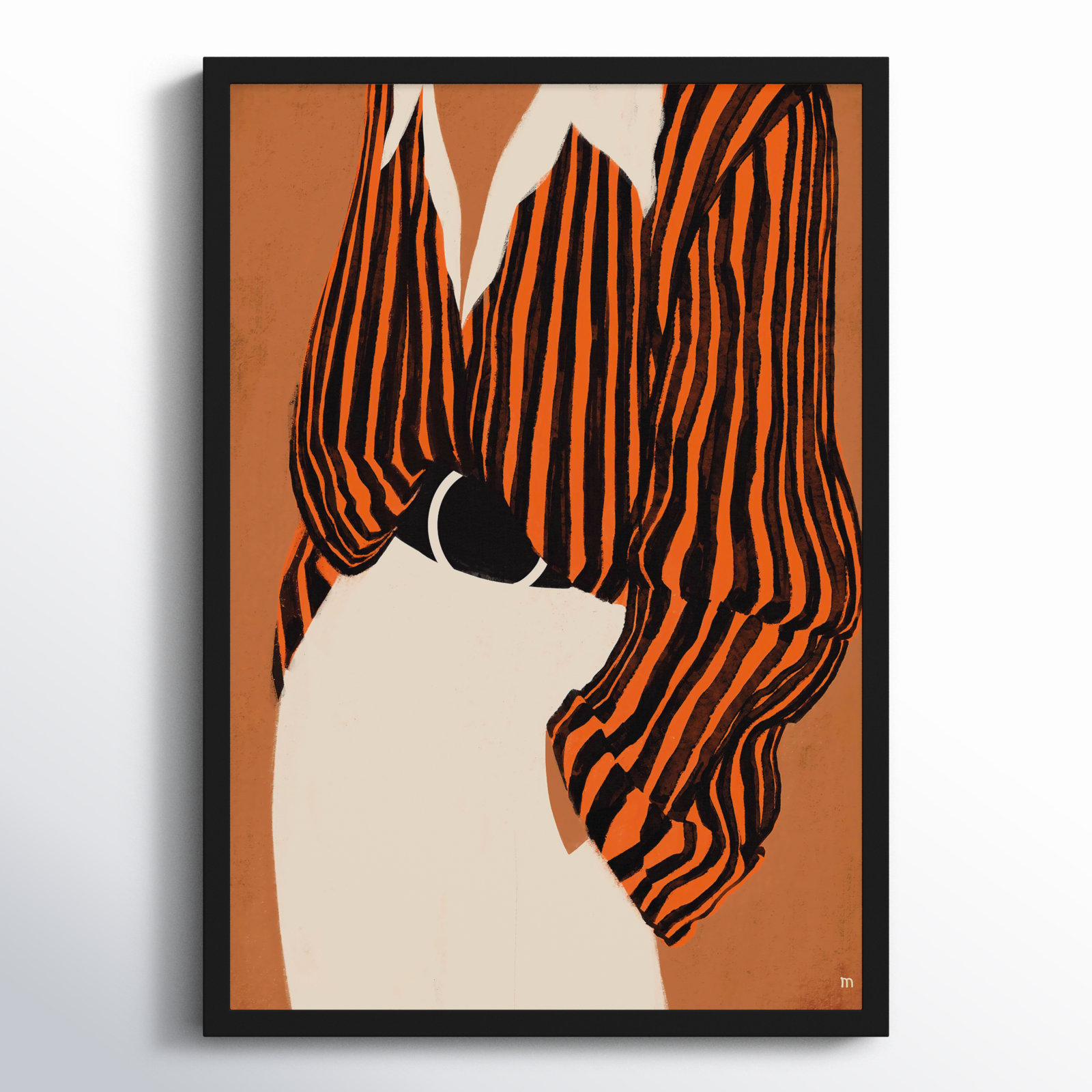 Lumberton The Striped Shirt by Studio M - Picture Frame Print, Black Framed, 20" H x 14" W x 1.25" D