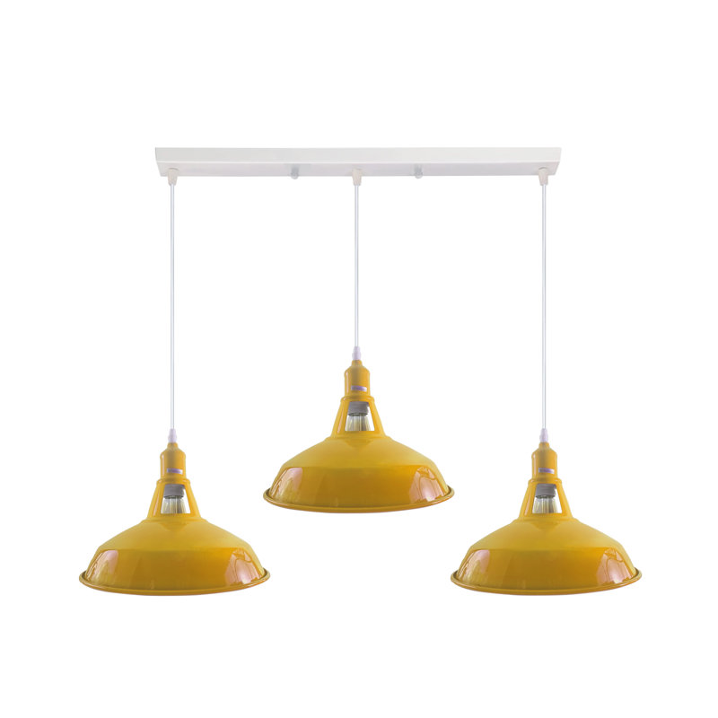 3 - Light Silver Kitchen Island Pendant, No, Yellow