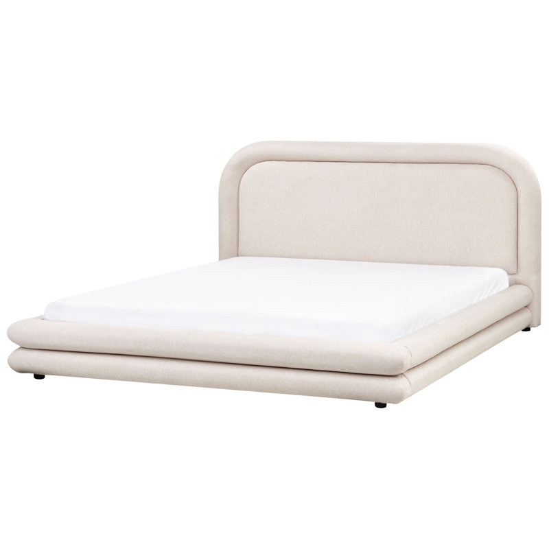 Bed Faux Linen LAVARDENS 200 cm, Beige, Super King (6')
