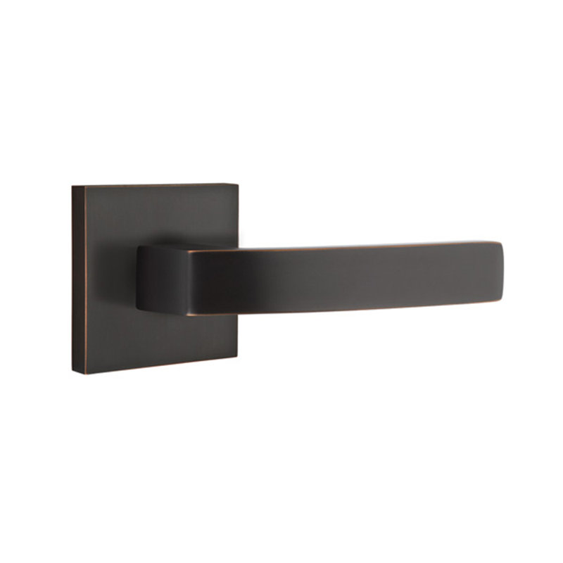 Faux levier de porte double avec rosette Breslin, Droite, Bronze huilé