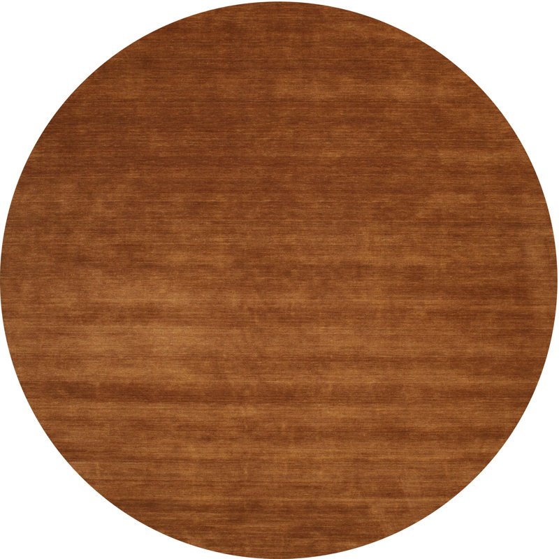 Tapis brun contemporain, Rond 5 pi